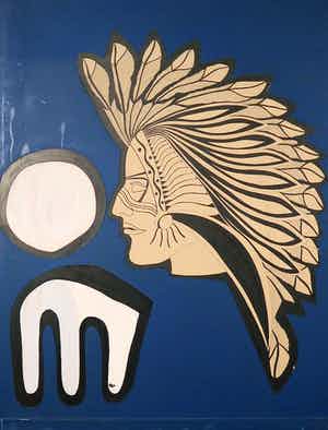 Indo Americano (door N. Santiago), Gemengde techniek op paneel verkocht voor € 1!