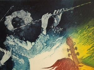 Michael Jepkes - Ets en aquatint , “Rococo Trio” – oplage 35 kopen? Bied vanaf 35!