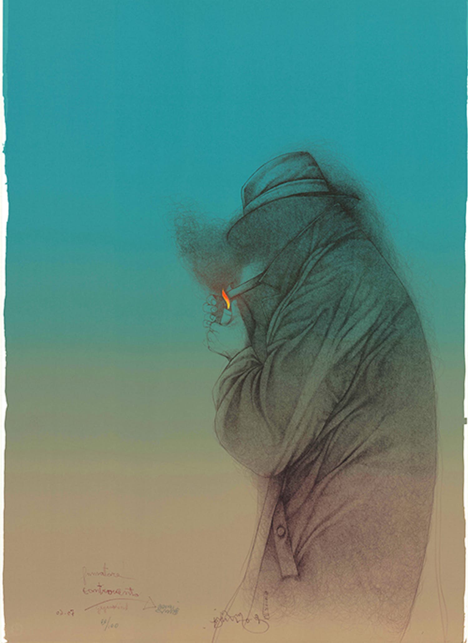 Bruno Bruni - Farbsiebdruck FUMATORE Handsigniert kopen? Bied vanaf 165!