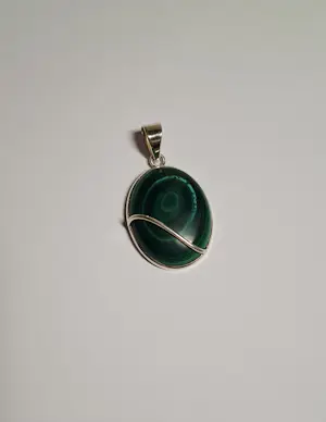 Nieuwe zilveren hanger met malachiet kopen? Bied vanaf 60!
