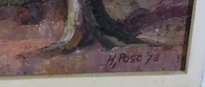Harmen Klaas Post - Olieverf op paneel, De Lunterse Beek - Ingelijst kopen? Bied vanaf 150!