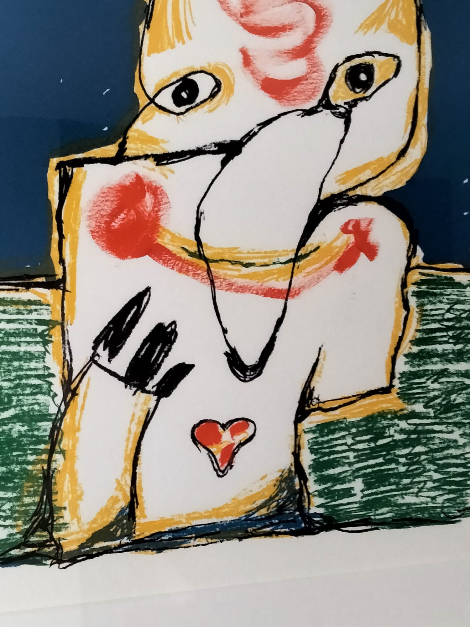 Lucebert - Lucebert: Litho, Vragend kind - Ingelijst verkocht voor € 149!