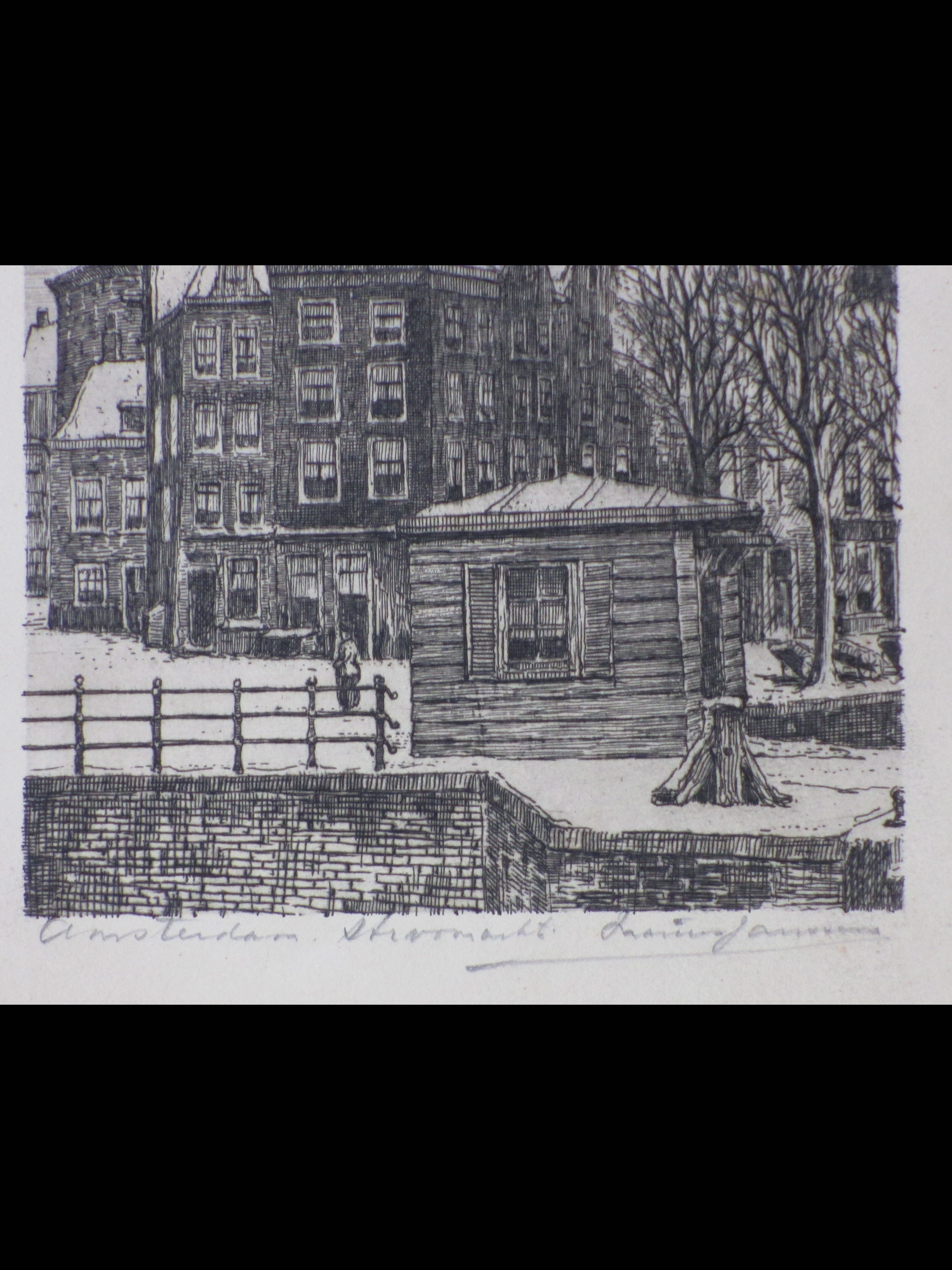 Marius Johannes Janssen - Stromarkt Amsterdam in Winter - Ets kopen? Bied vanaf 25!