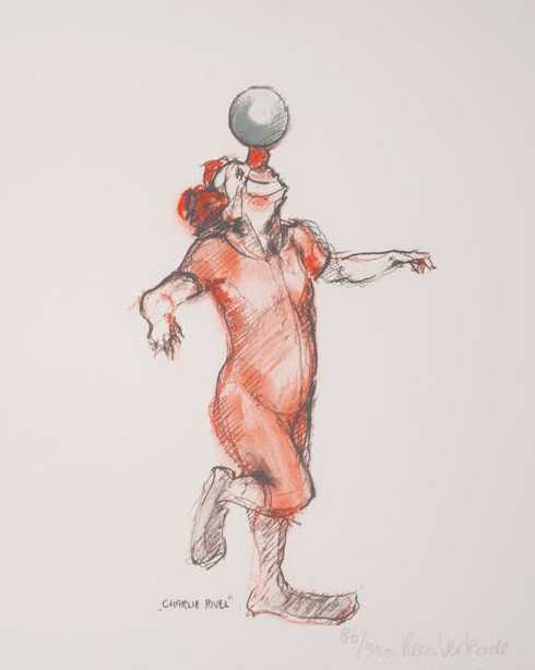Kees Verkade - Litho, Charlie Rivel verkocht voor € 1!