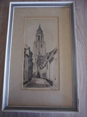 Hendrikus Roodenburg - Ets.Titel. "Trompetsteeg te Arnhem" kopen? Bied vanaf 25!