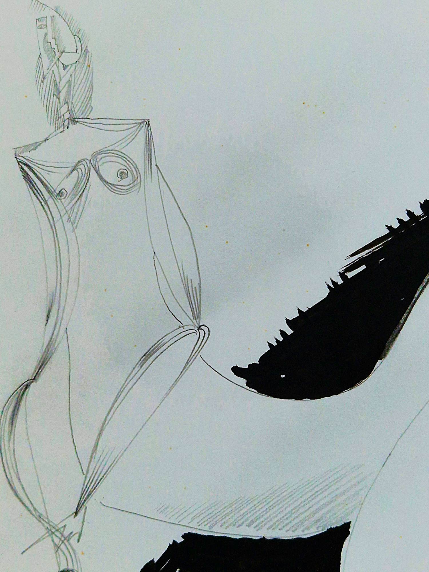 Theo Beerendonk - Jaren 60 erotische gemengde techniek op papier "Voloptueus naakt" - gesigneerd kopen? Bied vanaf 39!