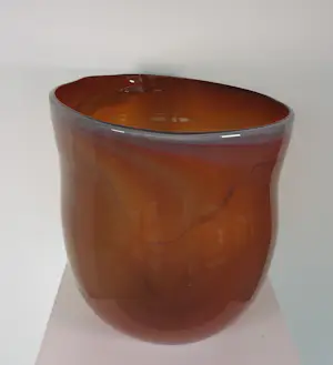 Bernard Heesen - Glasobject, Zeer grote oranje vaas kopen? Bied vanaf 400!