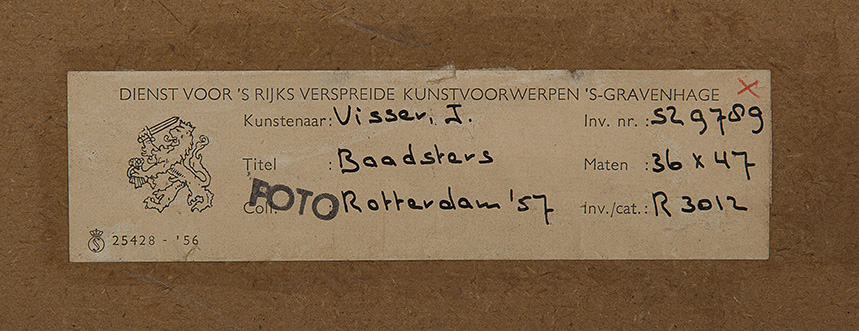 Jan Visser - Baadster - 1957 - Pastel en aquarel op papier - niet gesigneerd - BKR Rotterdam kopen? Bied vanaf 10!