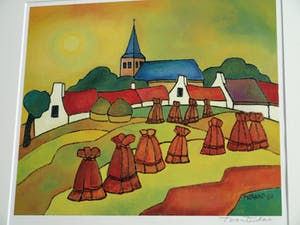 Toon Tieland - Handgesigneerde prent , “De koperen zomer” - ingelijst – 1990 kopen? Bied vanaf 1!