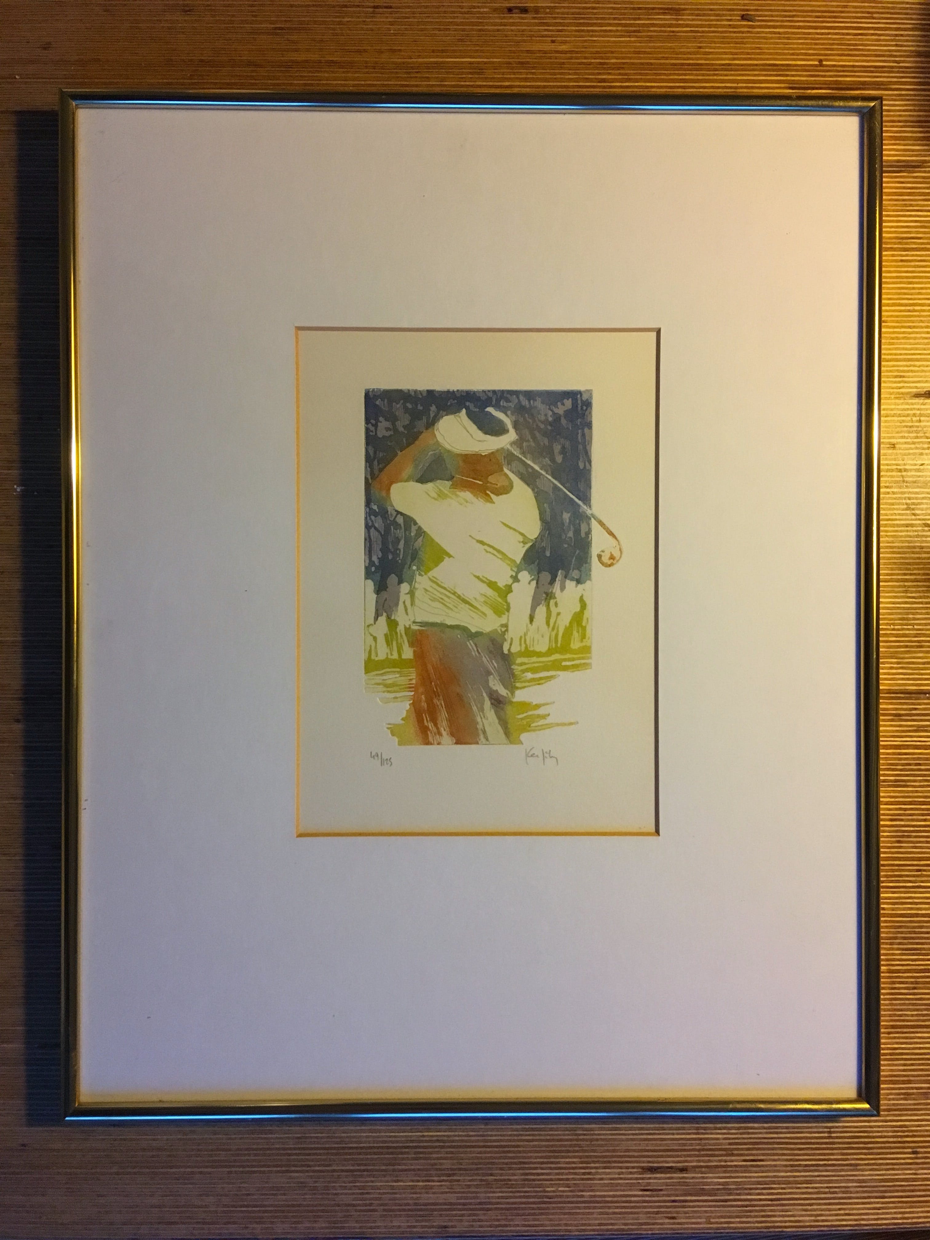 Niet of onleesbaar gesigneerd - Golfspeler / Golfer met golfclub kopen? Bied vanaf 1!