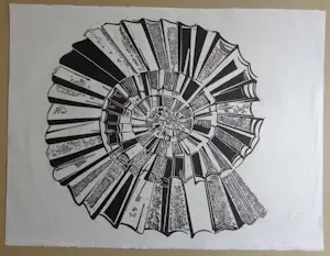 Eduard Flor - AMONIET / ZW-W HOUTSNEDE / 63x83cm / SIG / 1965 / PRENT190 kopen? Bied vanaf 40!