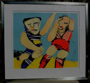 Herman Brood - Ingelijste zeefdruk: De voetballers kopen? Bied vanaf 495!
