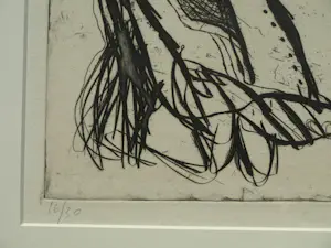 Lucebert - Ingelijste ets , Meisje Zes – 1967 – Oplage van slechts 30 ex. kopen? Bied vanaf 500!