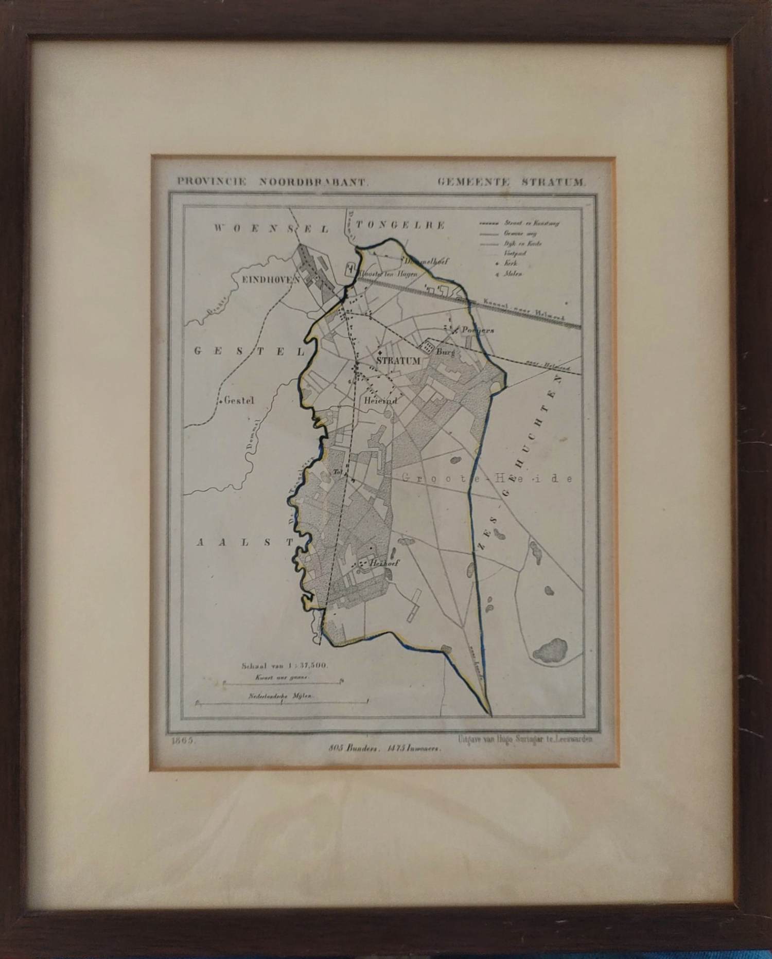 Jacob Kuyper - Litho Eindhoven Stratum - uitgever H. Suringar te Leeuwarden - 1865 verkocht voor € 20!