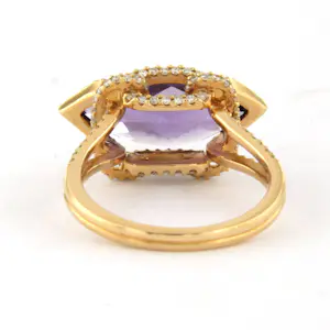 18k gouden ring met amethist en briljant geslepen diamant tot. 0.56ct kaufen? Bieten Sie von 825!