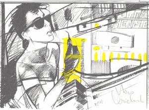 Nico Vrielink - Kleurenzeefdruk VROUW met ZONNEBRIL Handgesigneerd. kopen? Bied vanaf 45!