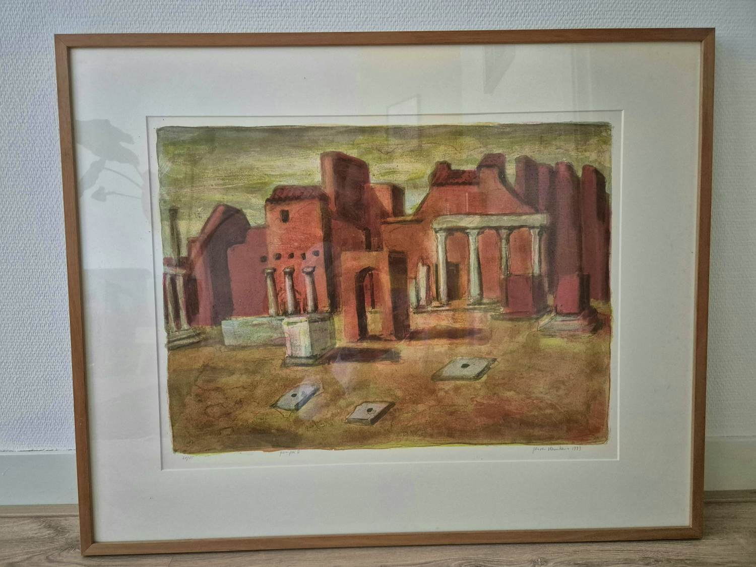 Jeroen Hermkens - Pompei 2 - Gesigneerde en genummerde litho - 1993 - ingelijst kopen? Bied vanaf 70!