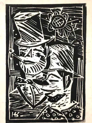 Herman Bieling - Twee kleine houtsneden kopen? Bied vanaf 30!