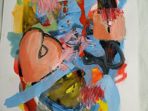 Peter Klashorst - Acrylverf op papier – Abstract 14 - 2016 kopen? Bied vanaf 35!