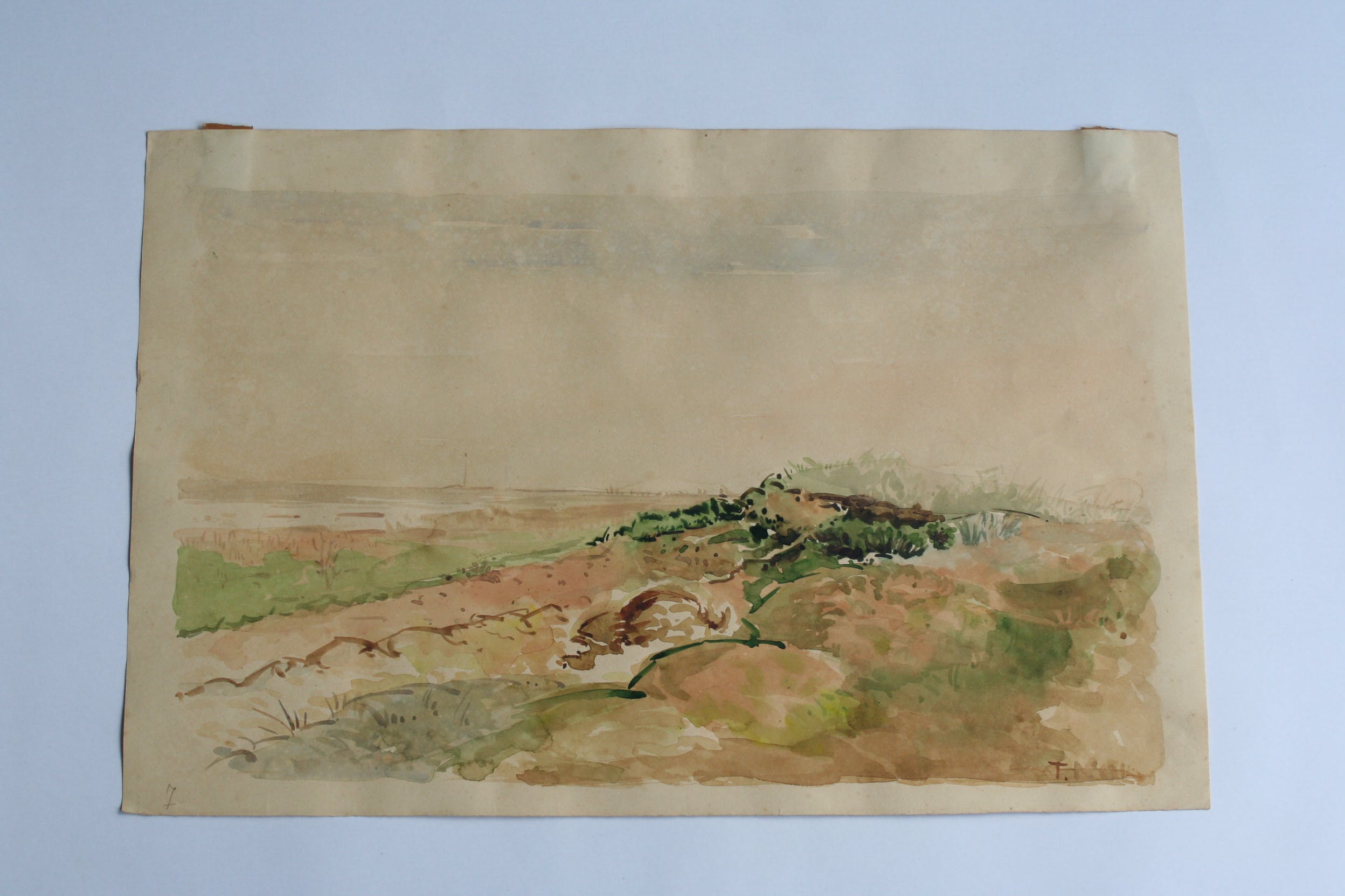 Tijmen Moll - aquarel en potlood - gesigneerd kopen? Bied vanaf 1!