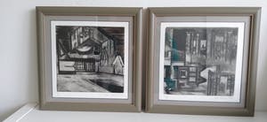 Piet Koenen - geometrisch werk in zeer lage oplagen, twee stuks, fraai ingelijst kopen? Bied vanaf 45!