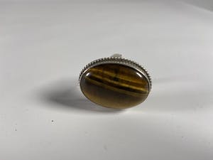 Prachtige tijgeroog in zilveren setting kopen? Bied vanaf 1!