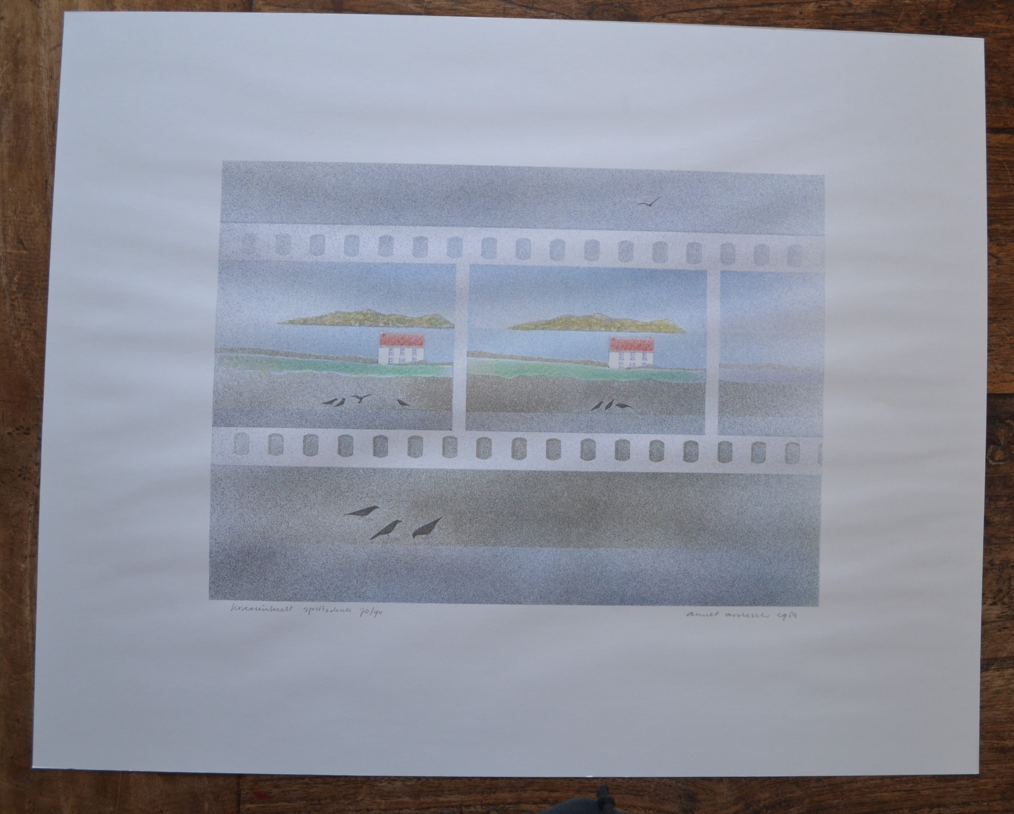 Annet Ardesch - Spritzdruk - "Kraaienkust" - handgesigneerd kopen? Bied vanaf 1!