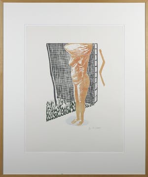 Roger Raveel - Houtsnede, Naakt - Ingelijst kopen? Bied vanaf 400!