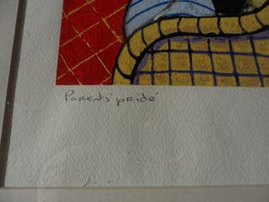 Jacques Tange - Zeefdruk. Titel, "Parents pride ". kopen? Bied vanaf 80!