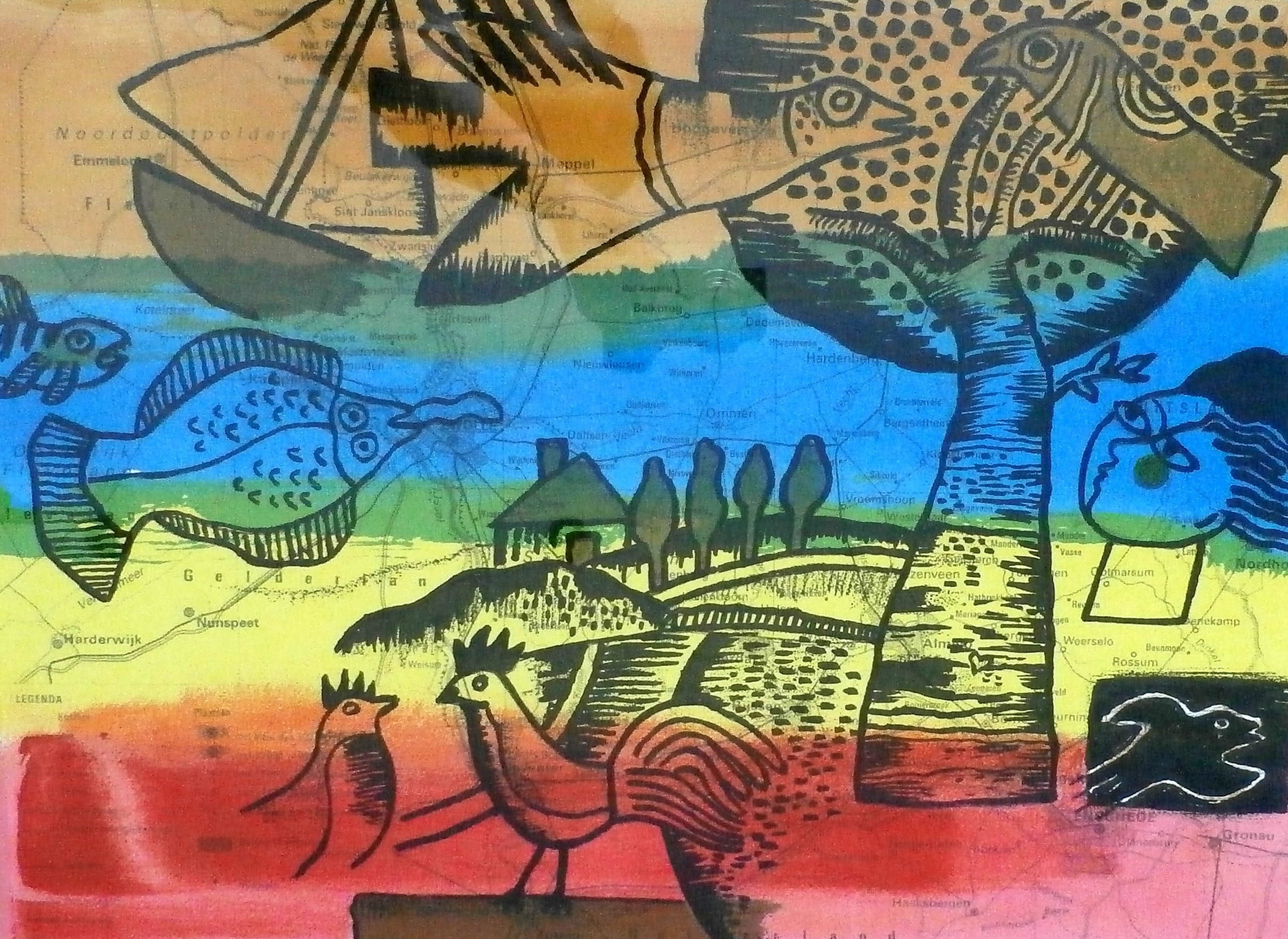Corneille - Ingelijste litho: Gelderland- 2004 kopen? Bied vanaf 125!