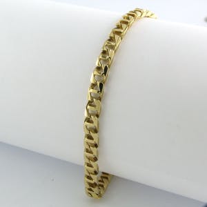 14k geel gouden schakelarmband  - 18,5 cm lang kopen? Bied vanaf 500!