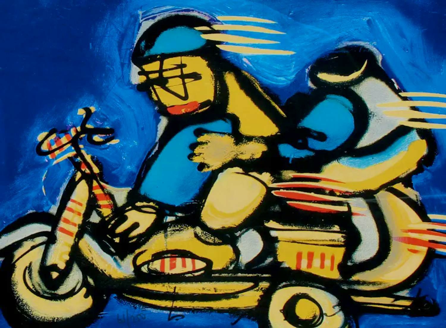 Herman Brood - Ingelijste zeefdruk: Motorrijder kaufen? Bieten Sie von 495!
