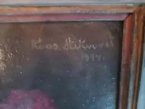 Koos Stikvoort - vaas met bloemen rood en een wit kopen? Bied vanaf 100!