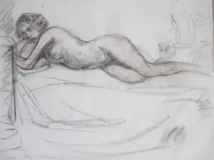 Willem van Dort (sr.) - Liggend Naakt - Tekening kaufen? Bieten Sie von 55!