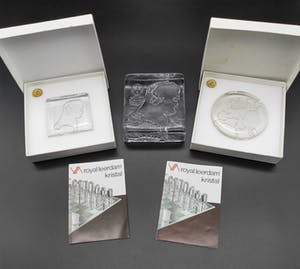 Royal Leerdam - 3 prachtige presse papiers Nederland, Europa en VW-Audi kopen? Bied vanaf 25!