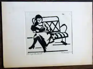 Frits Lensvelt - dame op een bankje vendu pour 50€ !
