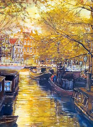 Elena Polyakova - Herfst in Amsterdam verkocht voor € 85!