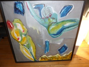 Frenk van Heeswijk - Naakt groot olieverfschilderij op doek in goede conditie '92 kopen? Bied vanaf 60!