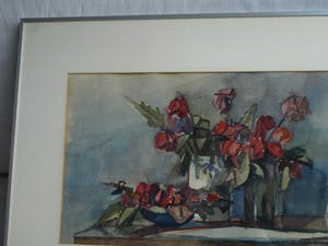 Jan Engelman - Aquarel , Bloemstilleven – gesigneerd & ingelijst – ca 1980 kopen? Bied vanaf 100!