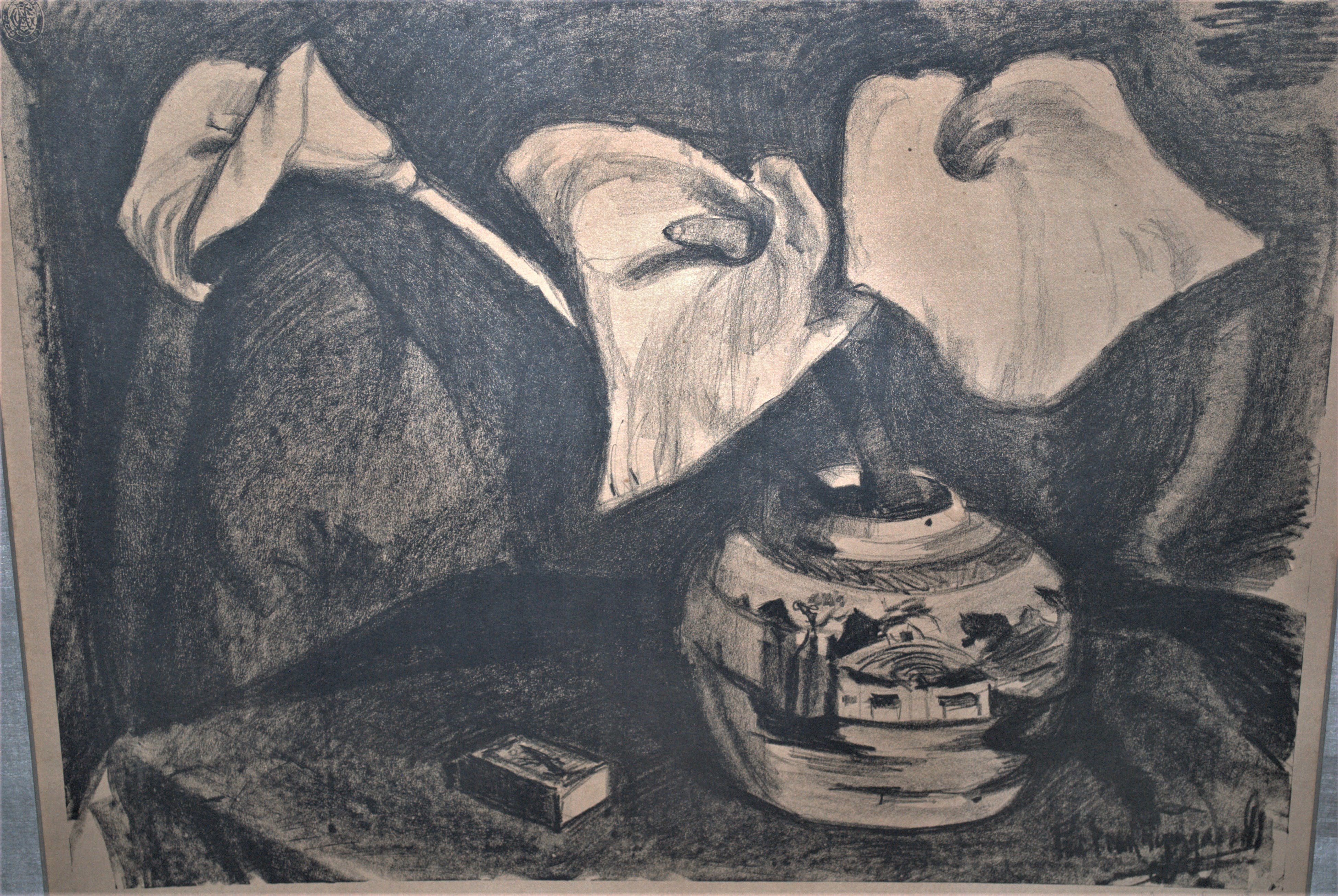 Piet van Wijngaerdt - :Bergense School - grote litho - Aronskelken - opl.15 ex. verkocht voor € 100!