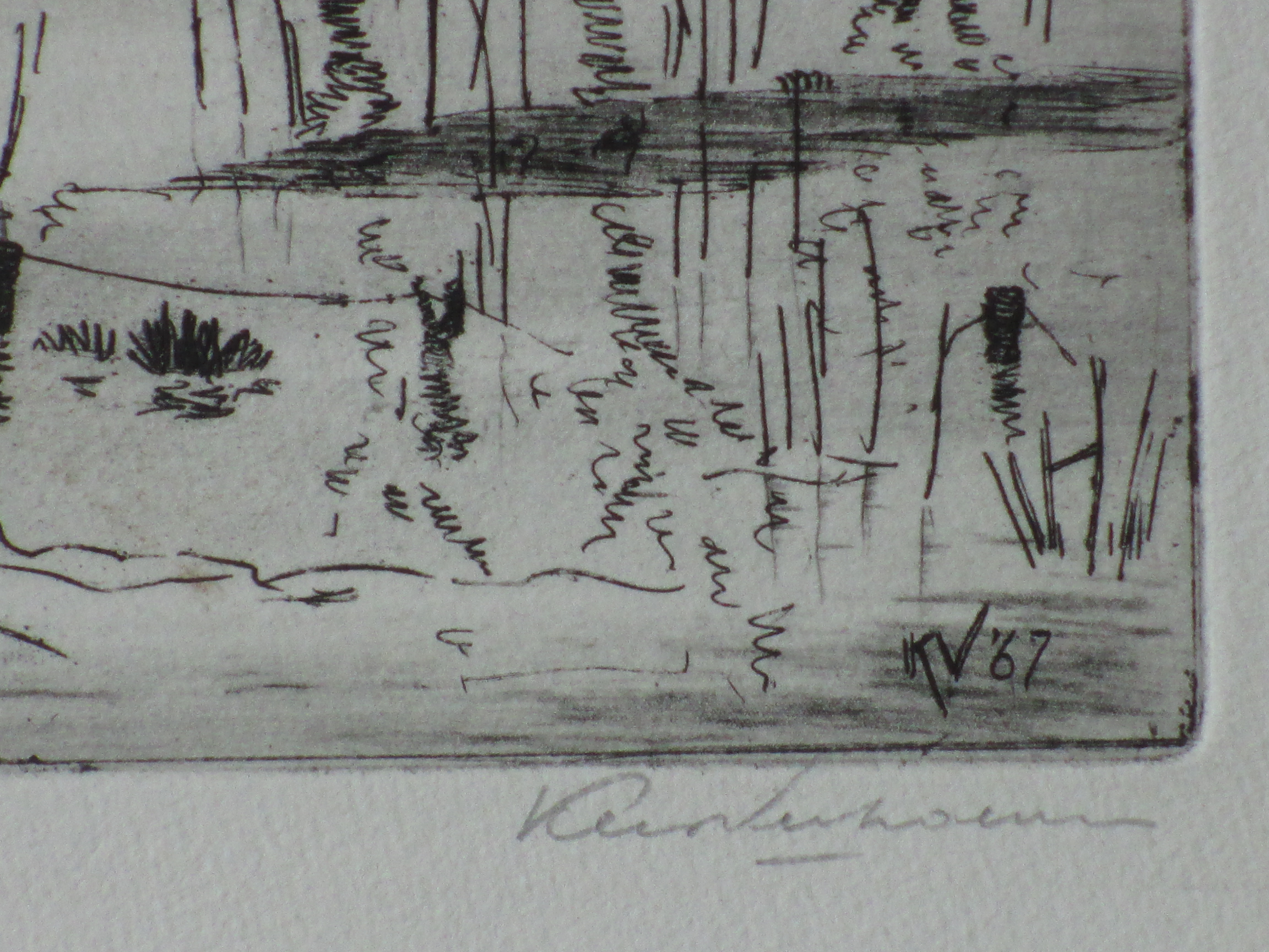 Kees Verhoeven - Uiterwaarden Wijk bij Duurstede - Ets kopen? Bied vanaf 45!