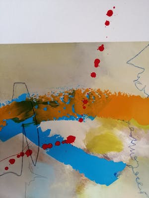 Marja Jansen - Pigmentdruk (handbewerkt) - Abstracte Compositie kopen? Bied vanaf 1!