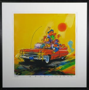 Ad Verstijnen - Zeefdruk, Cadillac- Ingelijst kopen? Bied vanaf 80!