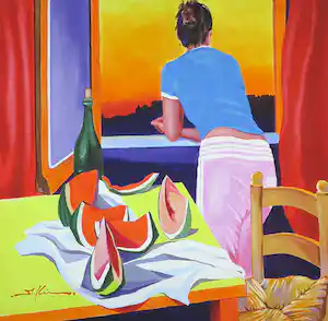 Marco Kooiman - Acryl op doek, Sognando guttuso (Groot) vendu pour 350€ !