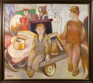 Marcel Cockx - Acryl op doek, Verhuis - Ingelijst kopen? Bied vanaf 1!