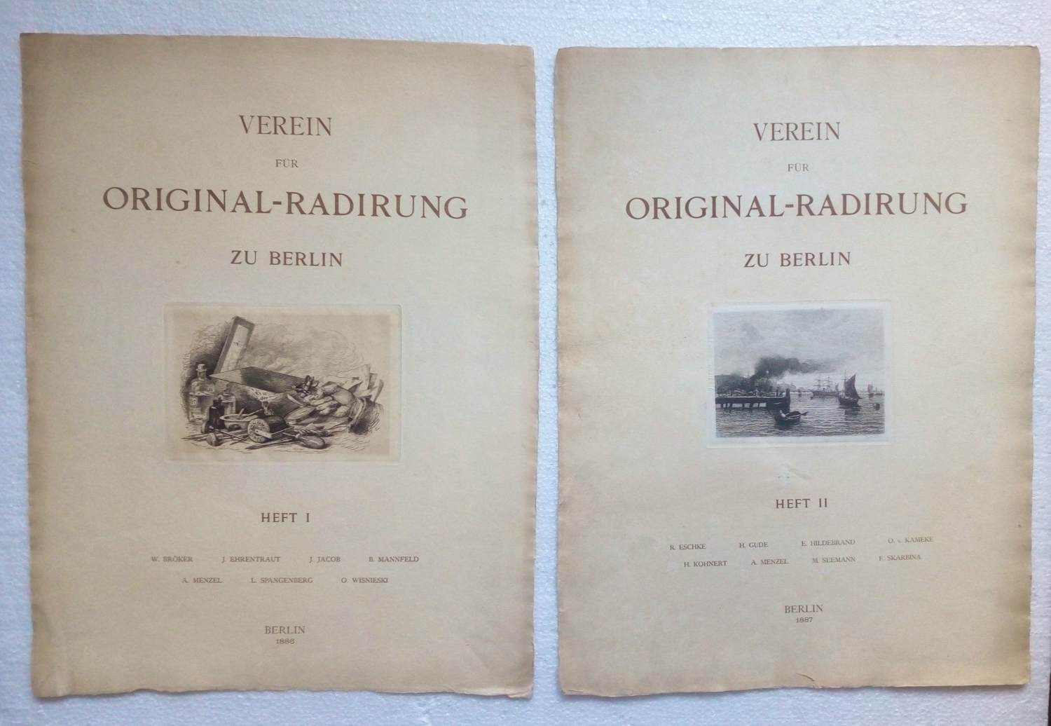 Richard Hermann Eschke - Julius Ehrentraut - 2 etsen - Verein für Original Radirung - 1887 kopen? Bied vanaf 25!