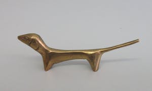 Curiosa - Zes mooie metalen messenleggers in de vorm van een teckel kopen? Bied vanaf 1!