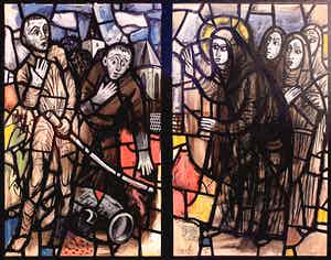 Charles Eyck - Raamontwerp voor St. Brigidakerk in Noorbeek, gem. techniek (mooi ingelijst) verkocht voor € 595!