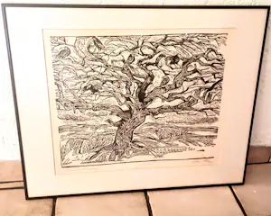 Klaus Eberlein - Holzschnitt "Winterbaum" handsigniert nummeriert 8/10 mit Rahmen G.41x50 cm kopen? Bied vanaf 180!