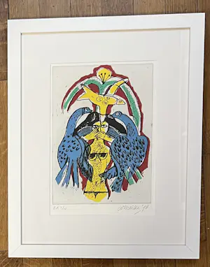 Corneille - Ingelijste gravure Vrouw en vogels, 1998 - Nummer EA 1/10 kopen? Bied vanaf 380!